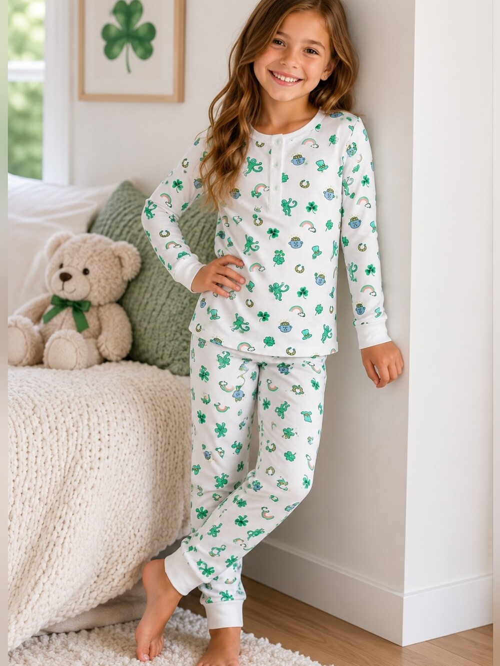 Roller Rabbit Luck O' The Monkey Kids Pajamas Size 8